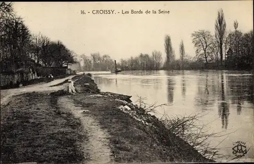 Ak Croissy Yvelines, Bords de la Seine