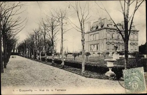 Ak Ecquevilly Yvelines, Vue de la Terrasse