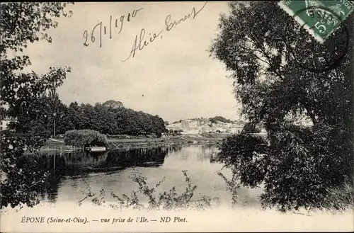 Ak Epone Yvelines, Vue prise de l´Ile