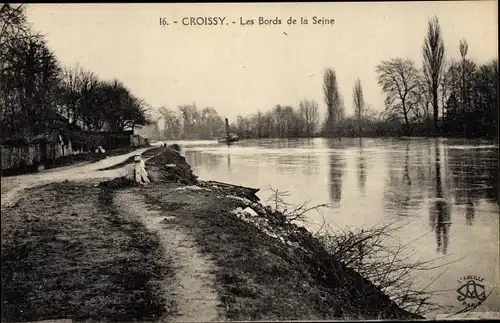 Ak Croissy Yvelines, Bords de la Seine