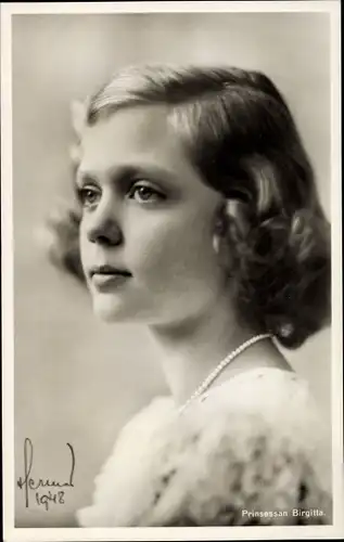 Ak Prinzessin Birgitta von Schweden, Portrait, 1948