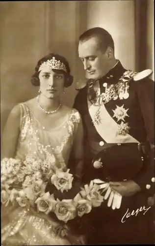 Ak König Olav V von Norwegen, Märtha von Schweden, Hochzeit
