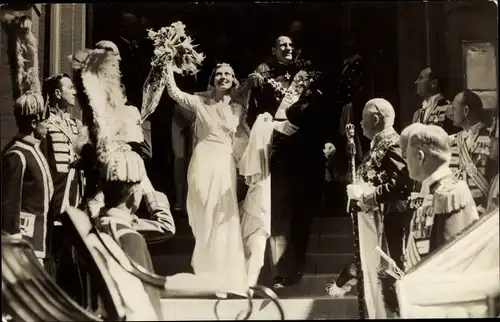 Ak Kronprinz Frederik von Dänemark, Ingrid von Schweden, Hochzeit