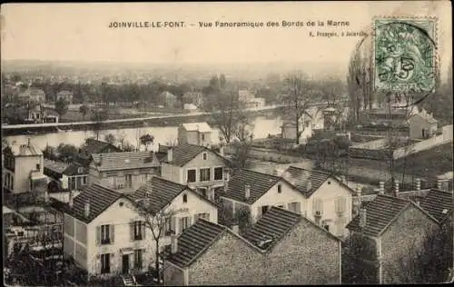 Ak Joinville le Pont Val de Marne, Vue Panoramique des Bords de la Marne