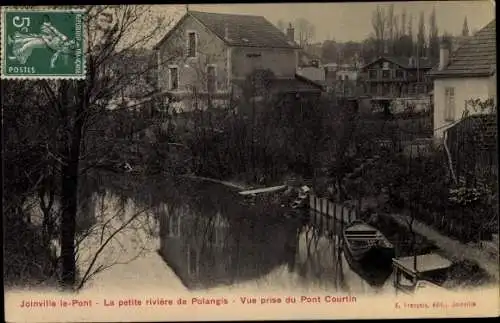 Ak Joinville le Pont Val de Marne, Le petite riviere de Polangis, Vue prise du Pont Courtin