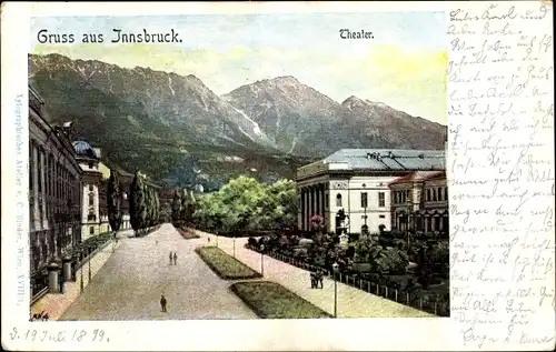 Künstler Ak Innsbruck in Tirol, am Theater, Bergkamm