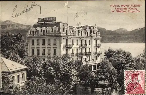 Ak Ouchy Lausanne Kanton Waadt, Hotel Mont Fleury