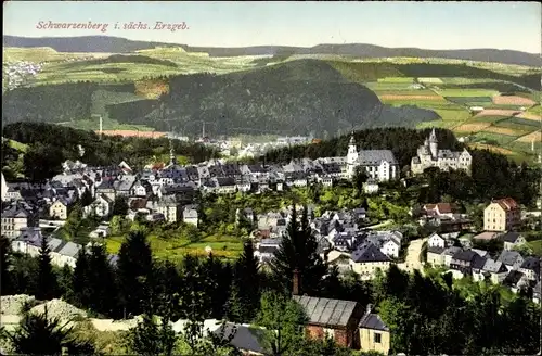 Ak Schwarzenberg im Erzgebirge Sachsen, Gesamtansicht