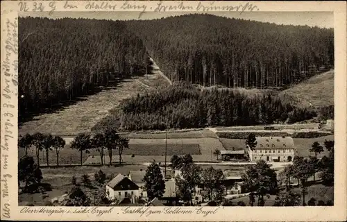 Ak Oberrittersgrün Breitenbrunn Sächsisches Erzgebirge, Gasthof zum Goldenen Engel