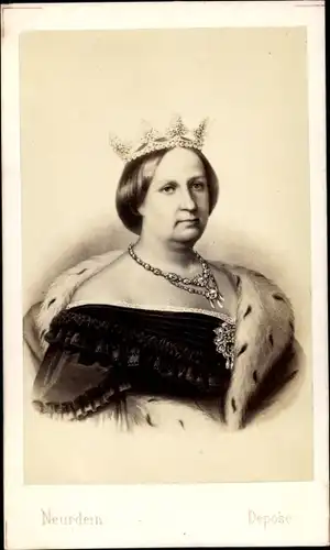 Carte de Visite Teresa Christina, Frau von König Peter I. von Portugal, Kaiserin von Brasilien