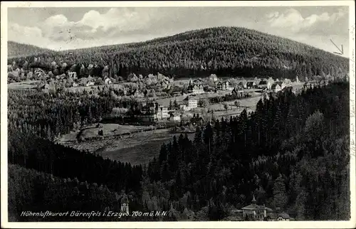Ak Bärenfels Altenberg im Erzgebirge, Gesamtansicht, Luftbild