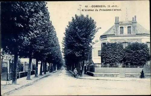 Ak Corbeil Essonne, Avenue du Président Carnot