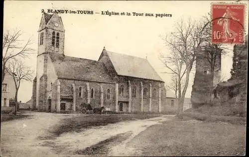 Ak Blandy-les-Tours Seine et Marne, Église