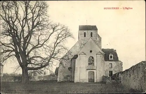 Ak Bussières Seine et Marne, Église