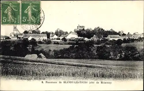 Ak Blandy-les-Tours Seine et Marne, Panorama