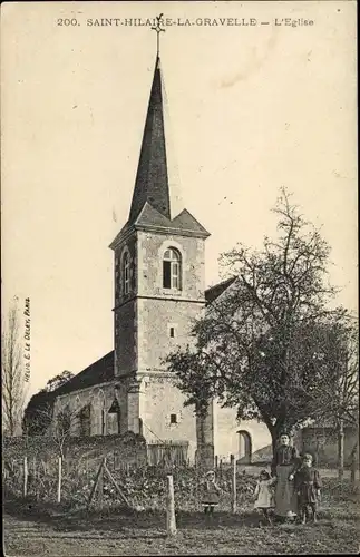 Ak Saint Hilaire la Gravelle Loir et Cher, Église