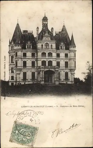 Ak Ligny le Ribault Loiret, Chateau de Bon Hotel