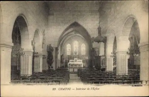 Ak Chatou Yvelines, Interieur de l'Eglise