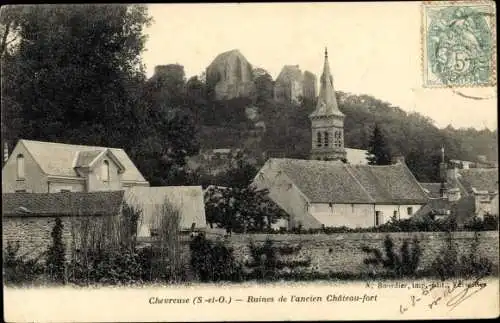 Ak Chevreuse Yvelines, Ruines de l'ancien Chateau fort