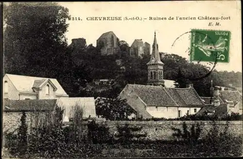 Ak Chevreuse Yvelines, Ruines de l'ancien Chateau fort