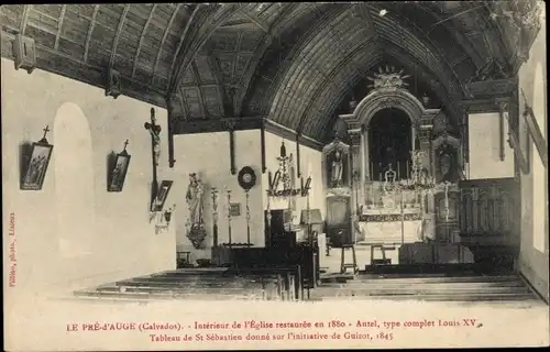 Ak Pré d´Auge Calvados, Intérieur de l´Église