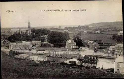 Ak Port en Bessin Calvados, Panorama Route en Bayeux