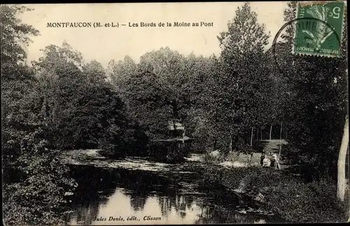 Ak Montfaucon sur Moine Maine et Loire, Les Bords de la Moine au Pont