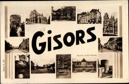 Ak Gisors Eure, Kirche, Schloss, Turm