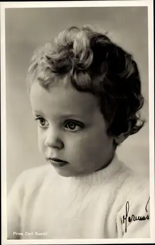 Ak Prinz Carl Gustaf von Schweden, Portrait
