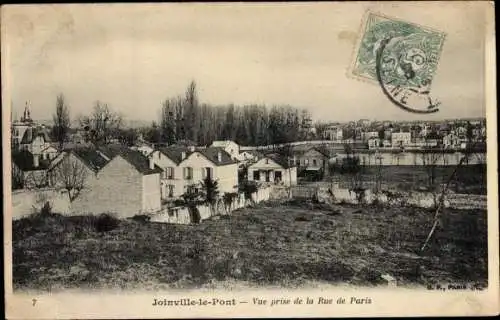 Ak Joinville le Pont Val de Marne, Vue prise de la Rue de Paris