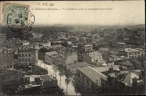 Ak Le Kremlin-Bicêtre Val de Marne, Vue Generale, prise du campanile de la Mairie