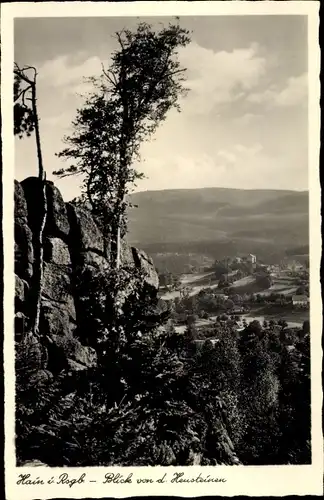 Ak Przesieka Hain Podgórzyn Giersdorf Riesengebirge Schlesien, Panorama von den Heusteinen