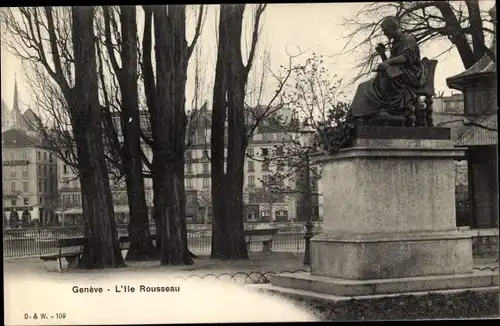 Ak Genève Genf Stadt, L´Ile Rousseau