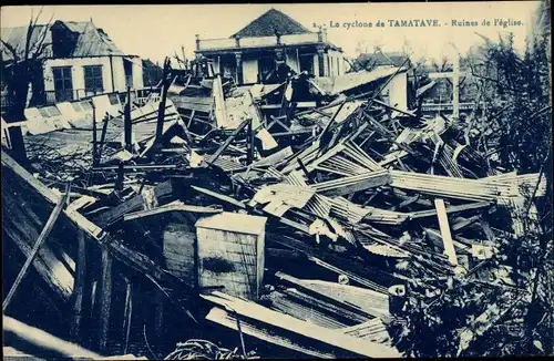Ak Toamasina Tamatave Madagaskar, Le Cyclone, Ruines de l´eglise