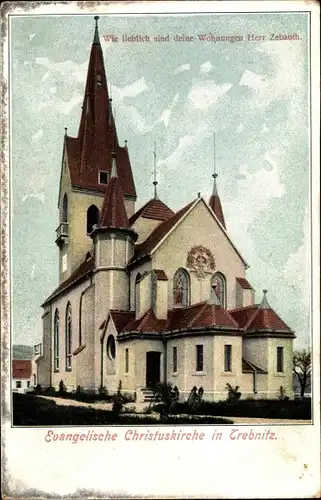 Ak Trebnitz in Schlesien, Evangelische Christuskirche