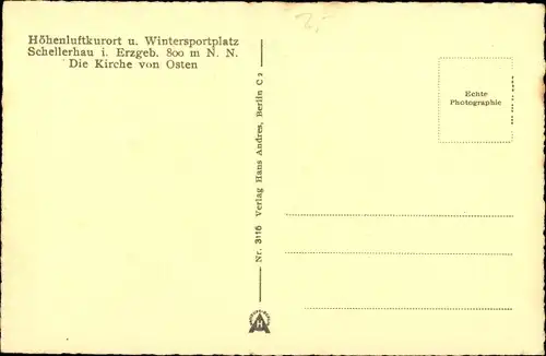 Ak Schellerhau Altenberg Osterzgebirge, Kirche von Osten, Winter