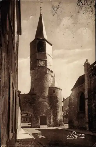 Ak Châtillon Coligny Loiret, Le Clocher detache de l´Eglise