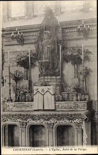 Ak Courtenay Loiret, L´Eglise, Autel de la Vierge