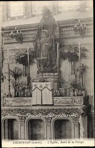 Ak Courtenay Loiret, L´Eglise, Autel de la Vierge