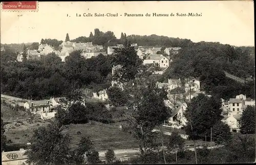Ak La Celle-Saint-Cloud Yvelines, Panorama du Hameau de Saint Michel