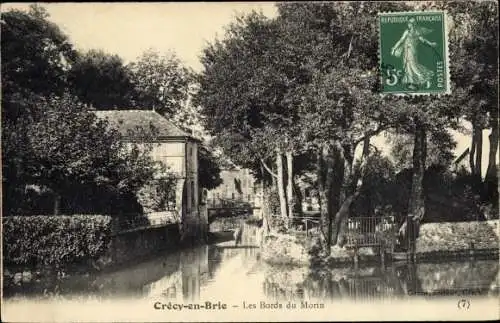 Ak Crecy en Brie Seine et Marne, Les Bords du Morin