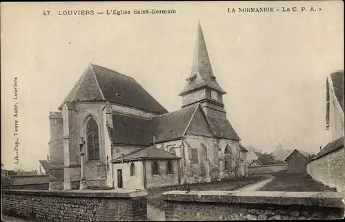 Ak Louviers Eure, Église Saint Germain