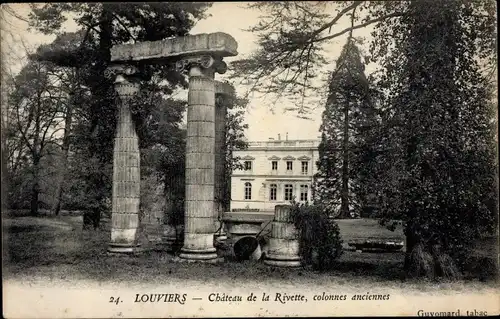 Ak Louviers Eure, Château de la Rivette, Colonnes