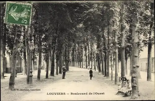 Ak Louviers Eure, Boulevard de l´Ouest