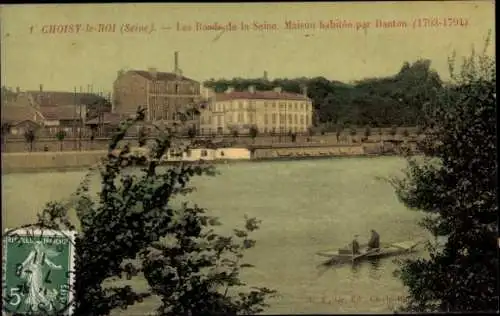 Ak Choisy Le Roi Val de Marne, Les Bords de la Seine, Maison habitee par Danton