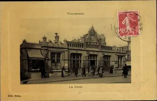 Präge Ak Vincennes Val de Marne, La Gare