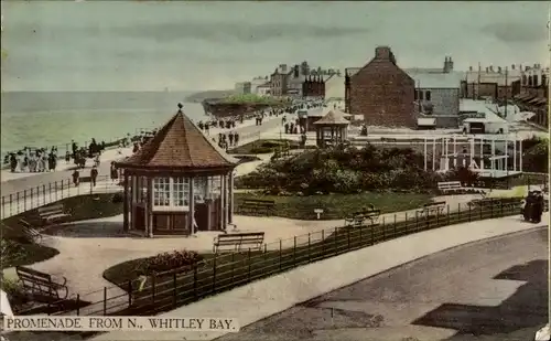 Ak Whitley Bay North East England, Promenade