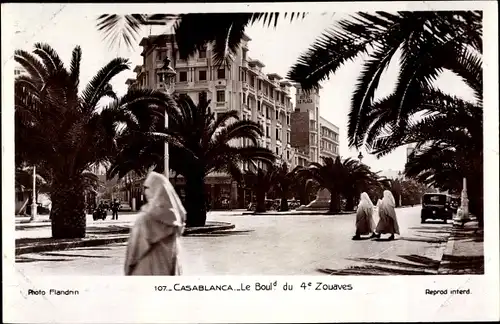 Ak Casablanca Marokko, Le Boulevard du 4e Zouaves