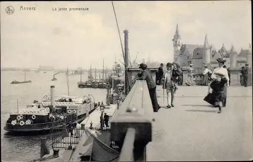 Ak Antwerpen Anvers Flandern, La jetée promenade