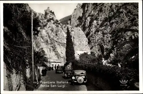 Ak Ventimiglia Liguria, Ponte san Luigi, Frontiera Italiana